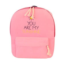 Load image into Gallery viewer, Canvas Women Backpack Causal Travel Sunny Letter
