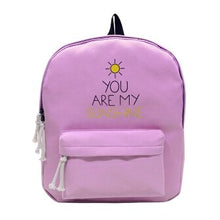 Load image into Gallery viewer, Canvas Women Backpack Causal Travel Sunny Letter