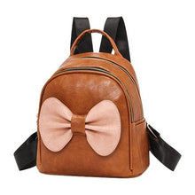 Load image into Gallery viewer, Sweet Bowknot Women Backpack Preppy Style Leather