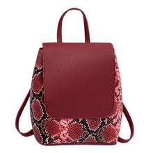 Load image into Gallery viewer, Serpentine Pattern Leather Print Women Backpack