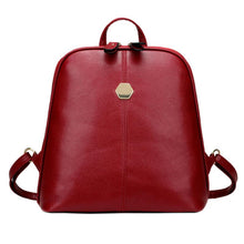 Load image into Gallery viewer, Luxury Brand Solid Color PU Leather Backpack Women
