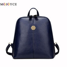 Load image into Gallery viewer, Luxury Brand Solid Color PU Leather Backpack Women