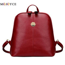 Load image into Gallery viewer, Luxury Brand Solid Color PU Leather Backpack Women