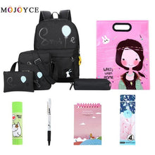 Load image into Gallery viewer, 4pcs/Set Cute Ballon Letters Printed Women Backpack