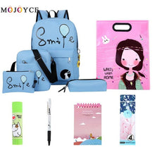 Load image into Gallery viewer, 4pcs/Set Cute Ballon Letters Printed Women Backpack