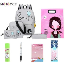 Load image into Gallery viewer, 4pcs/Set Cute Ballon Letters Printed Women Backpack