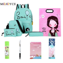 Load image into Gallery viewer, 4pcs/Set Cute Ballon Letters Printed Women Backpack