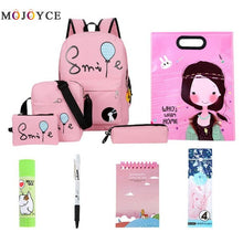 Load image into Gallery viewer, 4pcs/Set Cute Ballon Letters Printed Women Backpack
