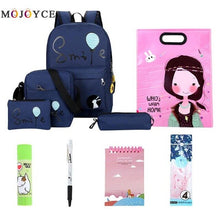 Load image into Gallery viewer, 4pcs/Set Cute Ballon Letters Printed Women Backpack