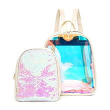 Load image into Gallery viewer, 2pcs/set PVC Transparent Jelly Color Sequins Women Backpack