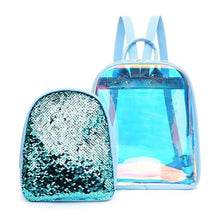 Load image into Gallery viewer, 2pcs/set PVC Transparent Jelly Color Sequins Women Backpack