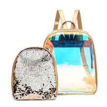 Load image into Gallery viewer, 2pcs/set PVC Transparent Jelly Color Sequins Women Backpack