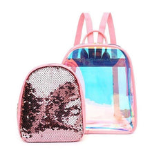 Load image into Gallery viewer, 2pcs/set PVC Transparent Jelly Color Sequins Women Backpack