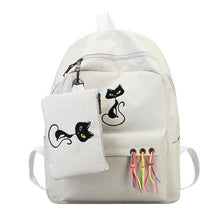 Load image into Gallery viewer, 2pcs/set Cute Cat Printed Canvas Women Backpack